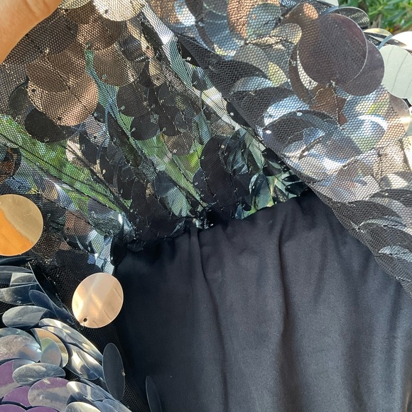 Formal-Skirt-Mini with Silver Payettes sequins sparkle, Las Vegas style, L/XL - Picture 13 of 14